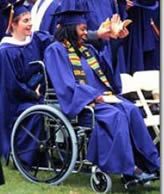 Student with disability attending high school graduation